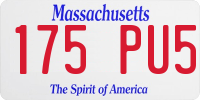 MA license plate 175PU5