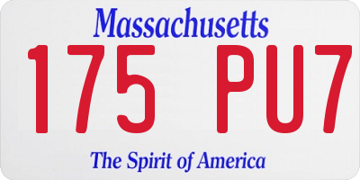 MA license plate 175PU7