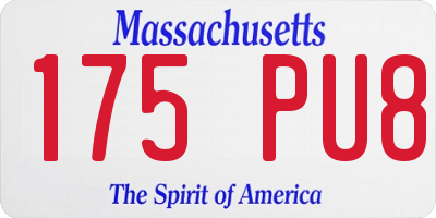 MA license plate 175PU8