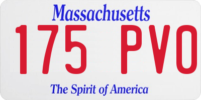 MA license plate 175PV0