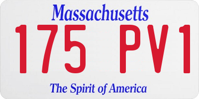 MA license plate 175PV1