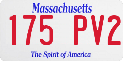 MA license plate 175PV2