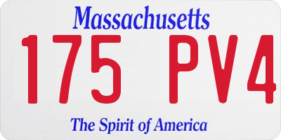 MA license plate 175PV4