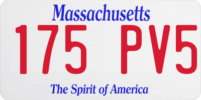 MA license plate 175PV5