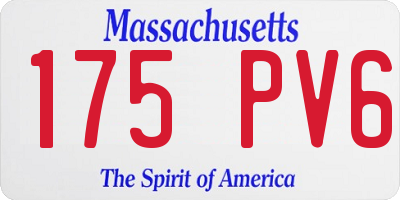 MA license plate 175PV6