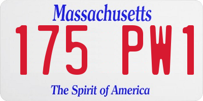 MA license plate 175PW1