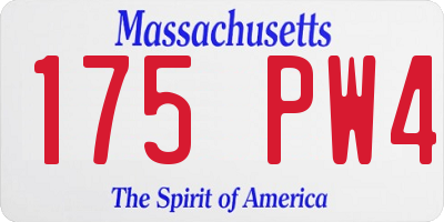 MA license plate 175PW4