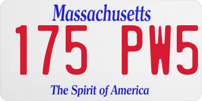 MA license plate 175PW5