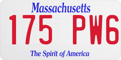 MA license plate 175PW6