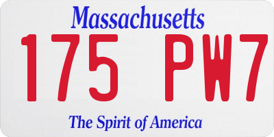 MA license plate 175PW7