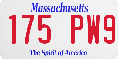 MA license plate 175PW9