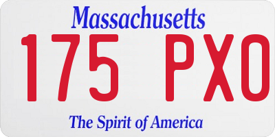 MA license plate 175PX0