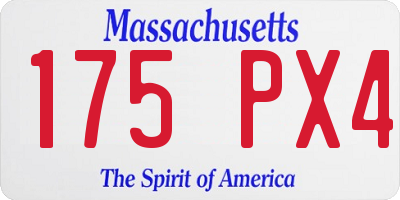 MA license plate 175PX4