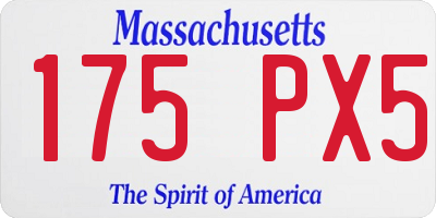 MA license plate 175PX5