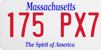 MA license plate 175PX7