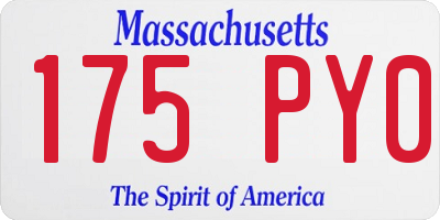 MA license plate 175PY0