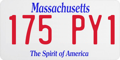 MA license plate 175PY1