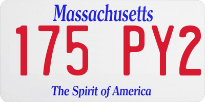 MA license plate 175PY2