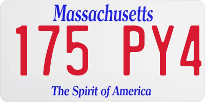 MA license plate 175PY4