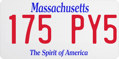 MA license plate 175PY5