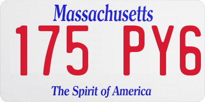 MA license plate 175PY6