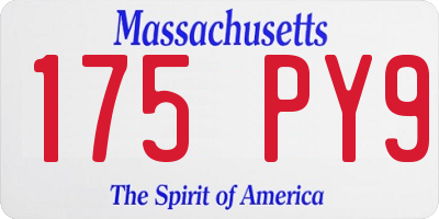 MA license plate 175PY9