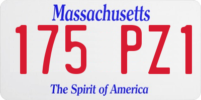 MA license plate 175PZ1