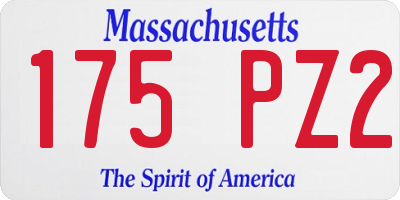 MA license plate 175PZ2