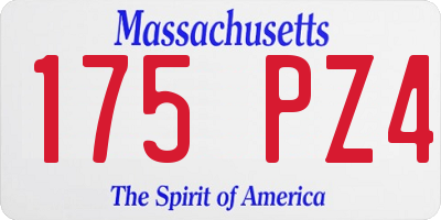 MA license plate 175PZ4