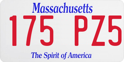 MA license plate 175PZ5