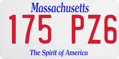 MA license plate 175PZ6