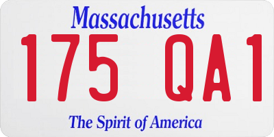MA license plate 175QA1