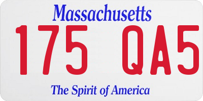 MA license plate 175QA5