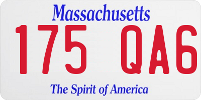 MA license plate 175QA6