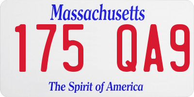 MA license plate 175QA9