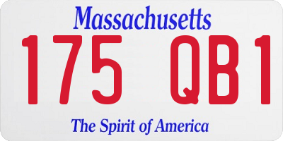 MA license plate 175QB1
