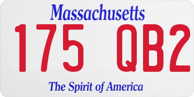 MA license plate 175QB2