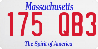 MA license plate 175QB3