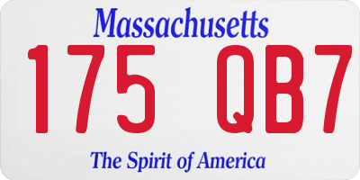 MA license plate 175QB7