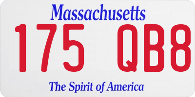 MA license plate 175QB8