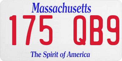 MA license plate 175QB9
