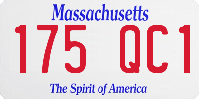 MA license plate 175QC1