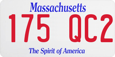 MA license plate 175QC2