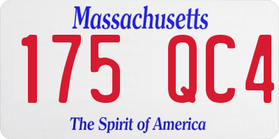 MA license plate 175QC4