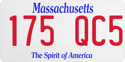 MA license plate 175QC5