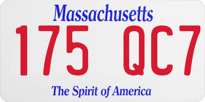 MA license plate 175QC7