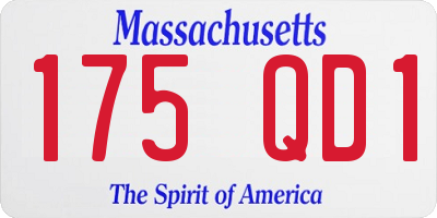 MA license plate 175QD1