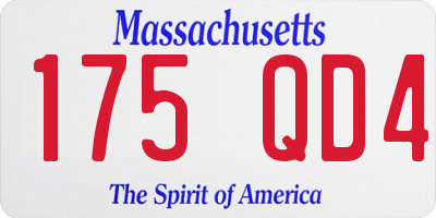MA license plate 175QD4