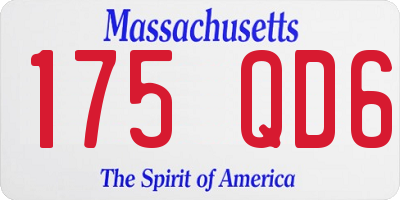 MA license plate 175QD6