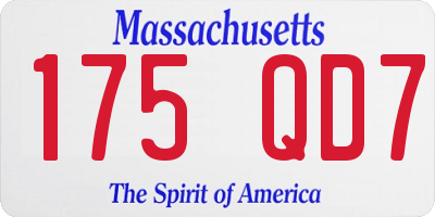 MA license plate 175QD7